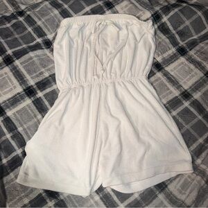 White Strapless Romper